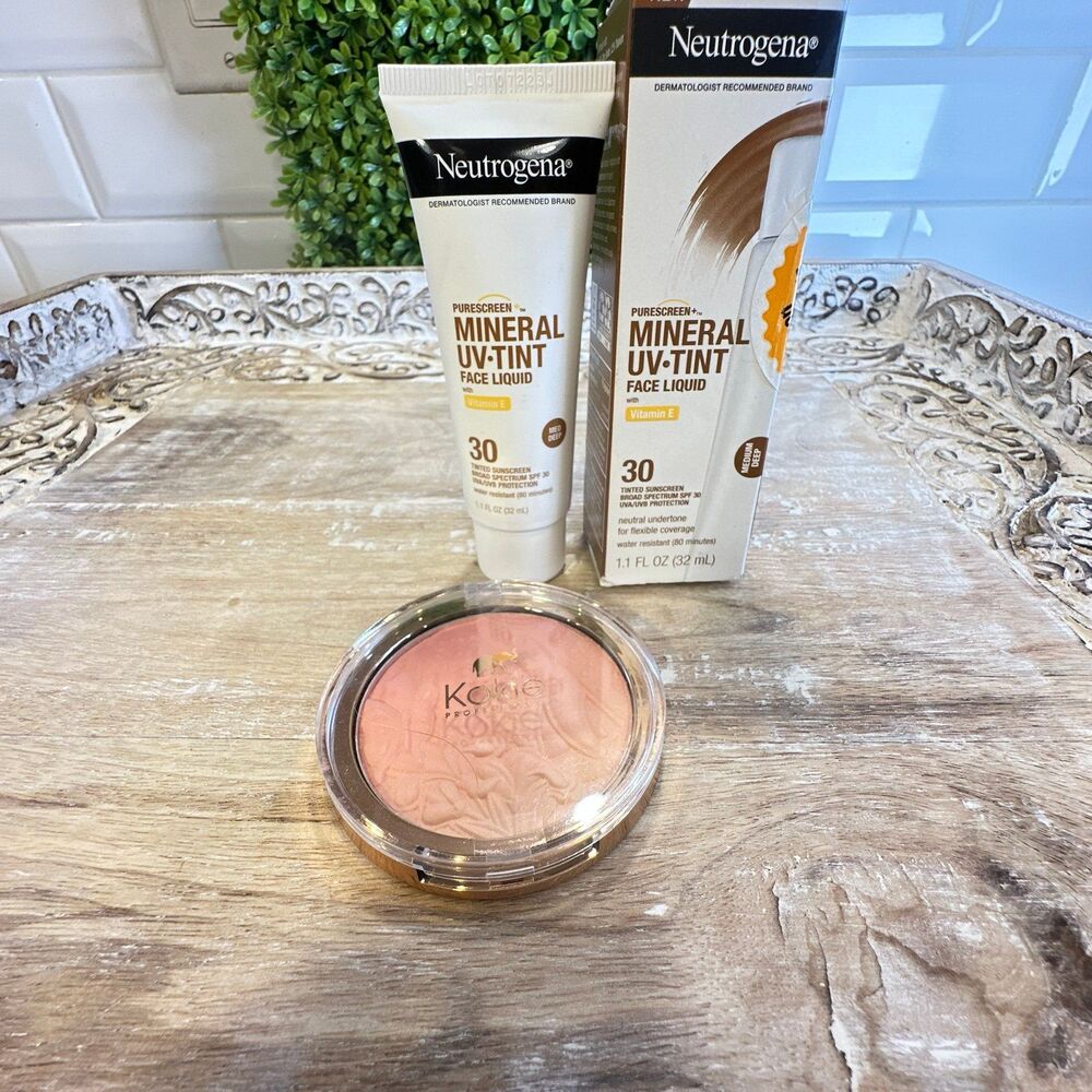 Neutrogena UVA/ UVB SPF 30 Tinted Face Sunscreen and Kokie Blush Bundle - Picture 11 of 12